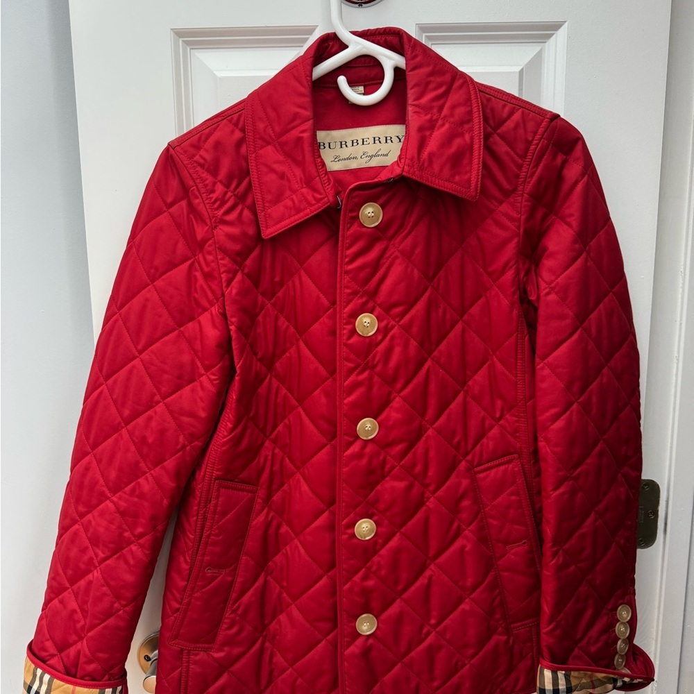 Burberry Red Quilted Jacket